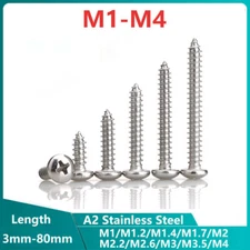 M1-M4 Phillips Wood Screw Pozi Pan Head Self Tapping Screws A2 Stainless Steel