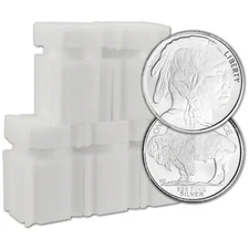 100 pc. 1/2 oz. Highland Mint Silver Round Buffalo .999  5 Rolls Tubes of 20