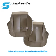 00-02 For Chevy Silverado GMC Sierra Driver Passenger Bottom Seat Cover Med Tan