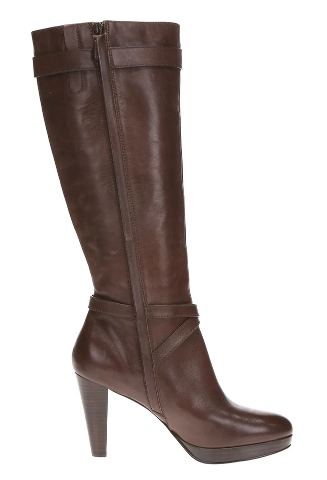 ANYI LU Womens Brown Leather High Knee Boots Sz 36 - Image 4 of 4