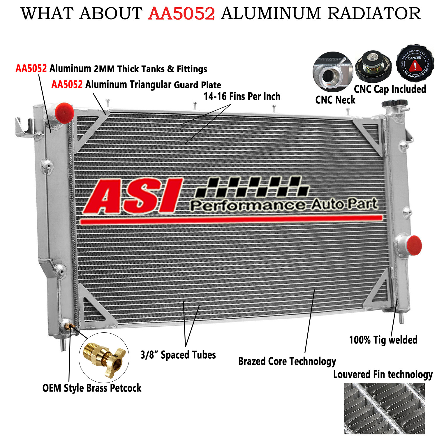 Aluminum Radiator For 1994-2002 Dodge Ram 2500 3500 Quad Cab 5.9L Diesel 2000