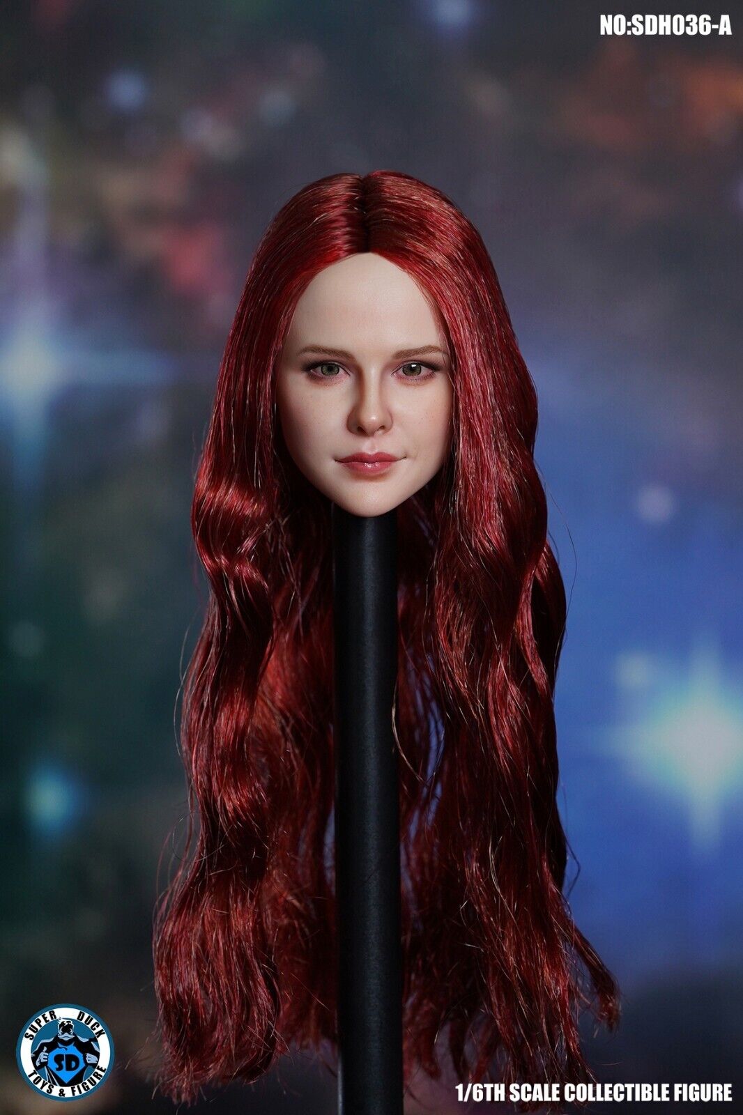 SUPER DUCK SDH036A Chloë Grace Moretz Head Sculpt  Red Curls 1/6 Suntan Skin