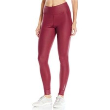 Women Reebok Cardio Studio Leggings High Waist Full Length Merlot Red NEW