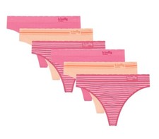 kindly Yours Women's Sustainable Seamless Thong Underwear, 6-Pack Size 3XL