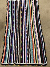 VTG Handmade, Multicolor, Wool Crochet/Knit Blanket/Throw/Afghan New/Never Used