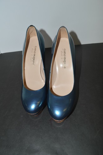 Gorgeous Blue Platform Patent Leather Pumps by Carlo Pazolini 8.5 M Eur 39 - Picture 3 of 7