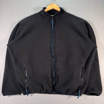 Vintage REI Polartec Fleece Jacket Mens XL Black Comfort Outdoor Recreational