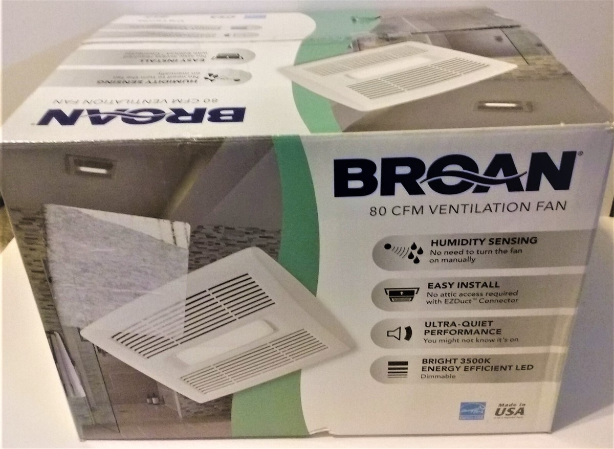 Broan 80 CFM Ventilation Fan - Humidity Sensing -Energy Efficient LED - # CST80SL | eBay