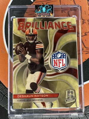 2022 Panini Spectra Deshaun Watson Brilliance NFL Shield Patch Gold Vinyl 1/1