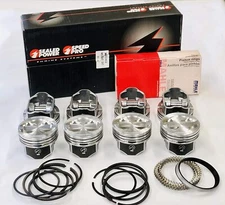 SPEED PRO Hypereutectic Dished Pistons+MOLY Rings Kit Chevy 400 use 5.7 rods 040