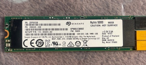 Seagate Nytro 5000 XP960LE30002 26M10 960GB M.2 22110 3D cMLC PCIe NVMe SSD - Picture 2 of 2