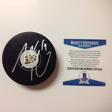 Adam Henrique Signed Autographed Anaheim Ducks Hockey Puck Beckett BAS COA a