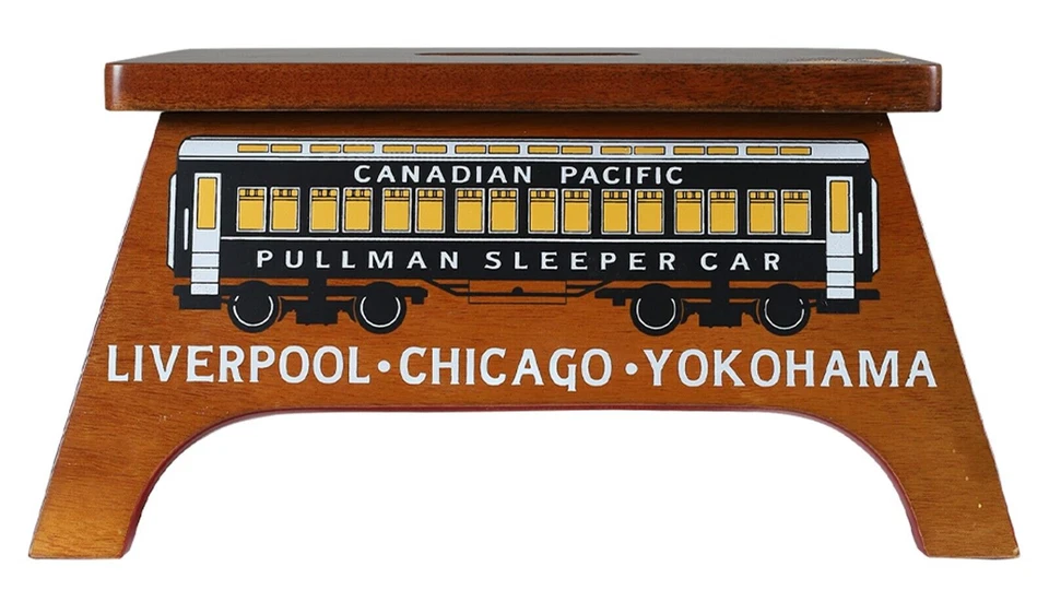 Canadian Pacific Pullman Train Steps Foot Stool 7.75" Wood Toilet Poop Bathroom - Image 3 of 4