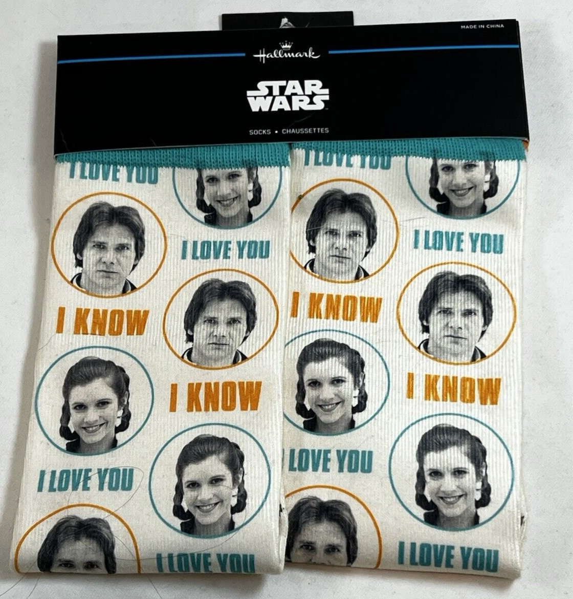 SAOLA Calze Hallmark Star Wars Crew Han Solo e Principessa Leia Taglia Unica NUOVE
