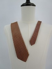 Strathmore Men's Tie Brown Geometric 56.75" Long 3.25" Wide Silk Vintage Necktie
