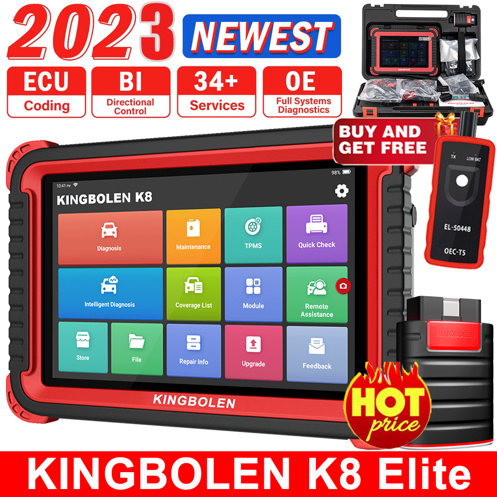  KINGBOLEN K8 OBD2 Scanner, 2023 Bidirectional Scan Tool  34+Resets, ECU Coding, Key Program, Guided Function, All Systems Car  Diagnostic Scanner with 2 Years Free Update, Active Test/Oil/ABS Bleeding :  Automotive