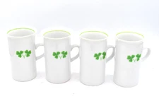 Toscany Feeney Green Irish Coffee Double Clover Mug Porcelain Tall Shamrock