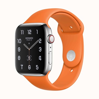 Series 5 Hermes Apple Watch 44mm Orange Sport Band New No Leather Band