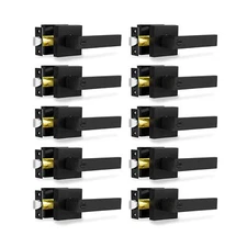 Privacy Door Levers, 10 Pack Matte Black Door Handles Heavy Duty Bed and Bath...