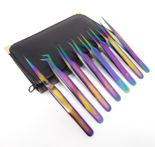 High Quality Eyelash Extension,Multi Purpose Tweezers 8 Piece Set, Multi Color - Picture 4 of 5