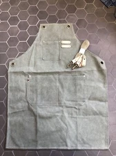 Utilitarian Cotton Canvas Apron Sage Green