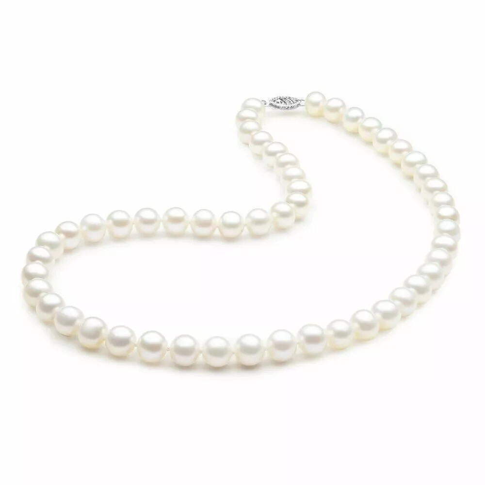 yayayaページ 3 Row Strands AAAA Natural Akoya White Pearl Necklace 18-20