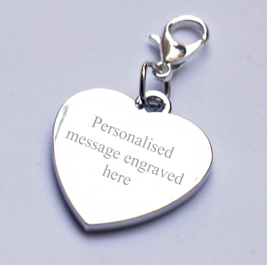 Personalised heart best sale charm