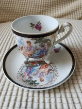  Vintage Footed Teacup and Saucer