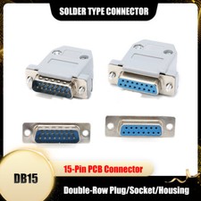 DB15 Double-Row Plug/Socket/Housing Solder Type Connector 15-Pin PCB Connector