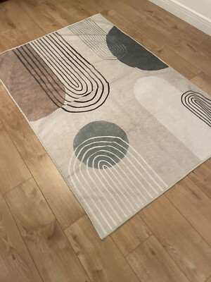 Runda Natur Salbei Teppich 120x185 UVP 129£ Groß Waschbar Dekor Home Neu Ruggable