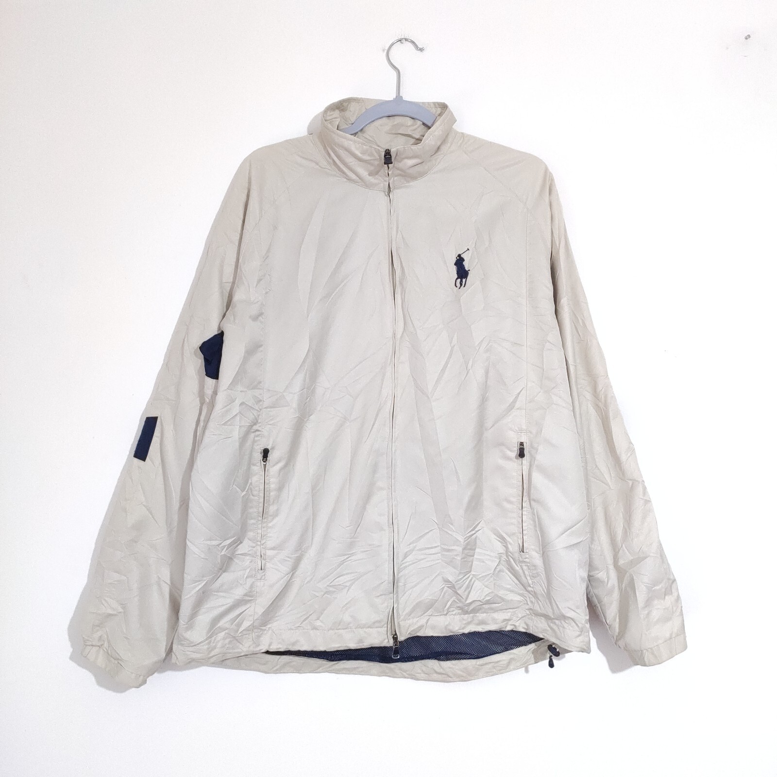 Polo Golf Ralph Lauren Giacca Uomo L Crema Giacca a Vento Big Pony Logo Leggero