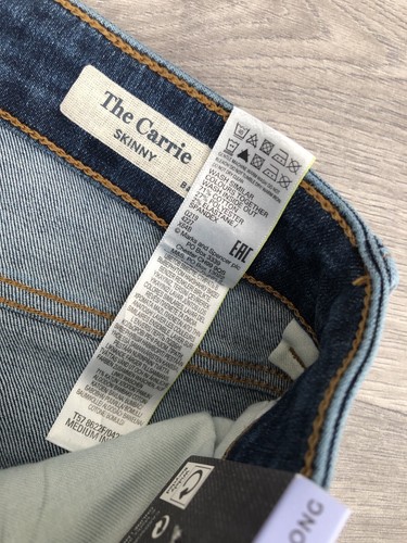 Jeans skinny M&S The Carrie nuovi con etichette UK 8 lunghi L30,5” blu indaco vita alta - Foto 5 di 9