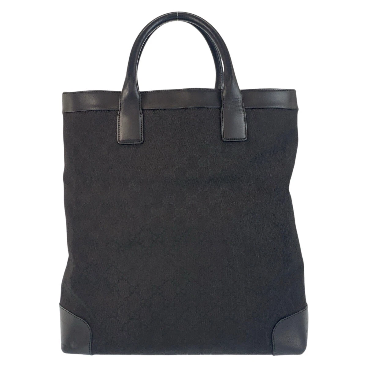 Sac fourre tout GUCCI 002 1121 noir noir GG toile/cuir GG