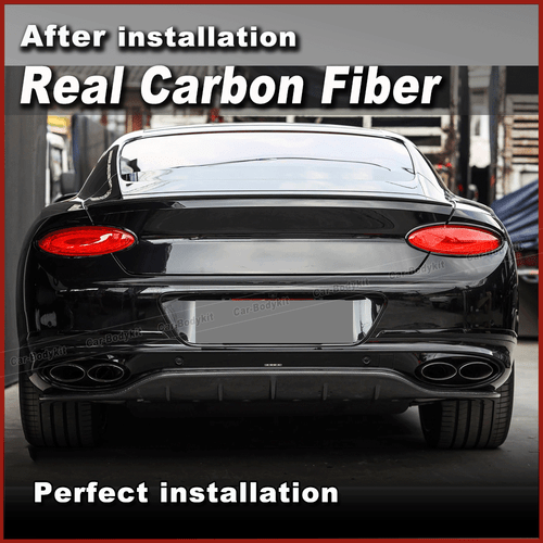 Labio difusor parachoques trasero carbono real para Bentley Continental GT 2 puertas 2018-2024 - Imagen 2 de 9