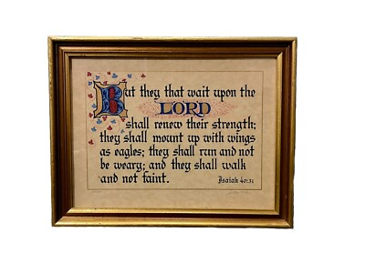 #ad Jonathan Blocher Serigraph ManuScripture Isaiah 40:31 Signed Numbered $68.50