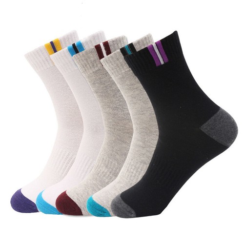 Mens Cotton Sports Crew Socks Breathable Casual Puls Big Size Dress