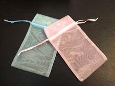 LOT 18 sheer ORGANZA mesh drawstring GIFT bags  4x 6 MEDIUM