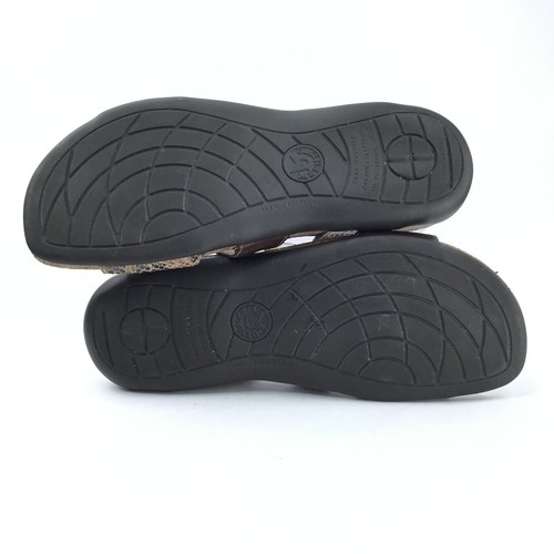Mephisto Adelie Sandals Womens 41 Brown Snakeskin Printed Leather Cork Cushioned - Picture 10 of 16