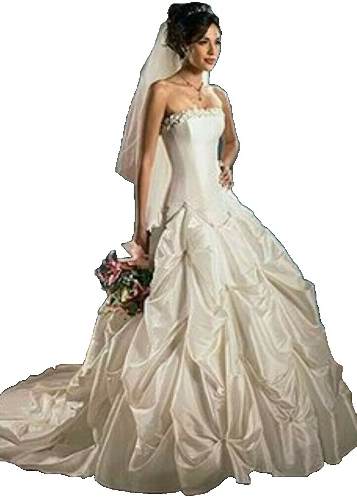 Cristal/Diamante tafetán Vestidos de Novia Blanco