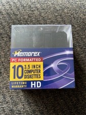 Memorex PC Formatted 10 - 3.5" Computer Diskettes High Density - NEW 55 