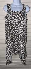 Clara Sunwoo Sz SMALL Cheetah Dots Cold Shoulder Tunic Made in USA Stretch EUC