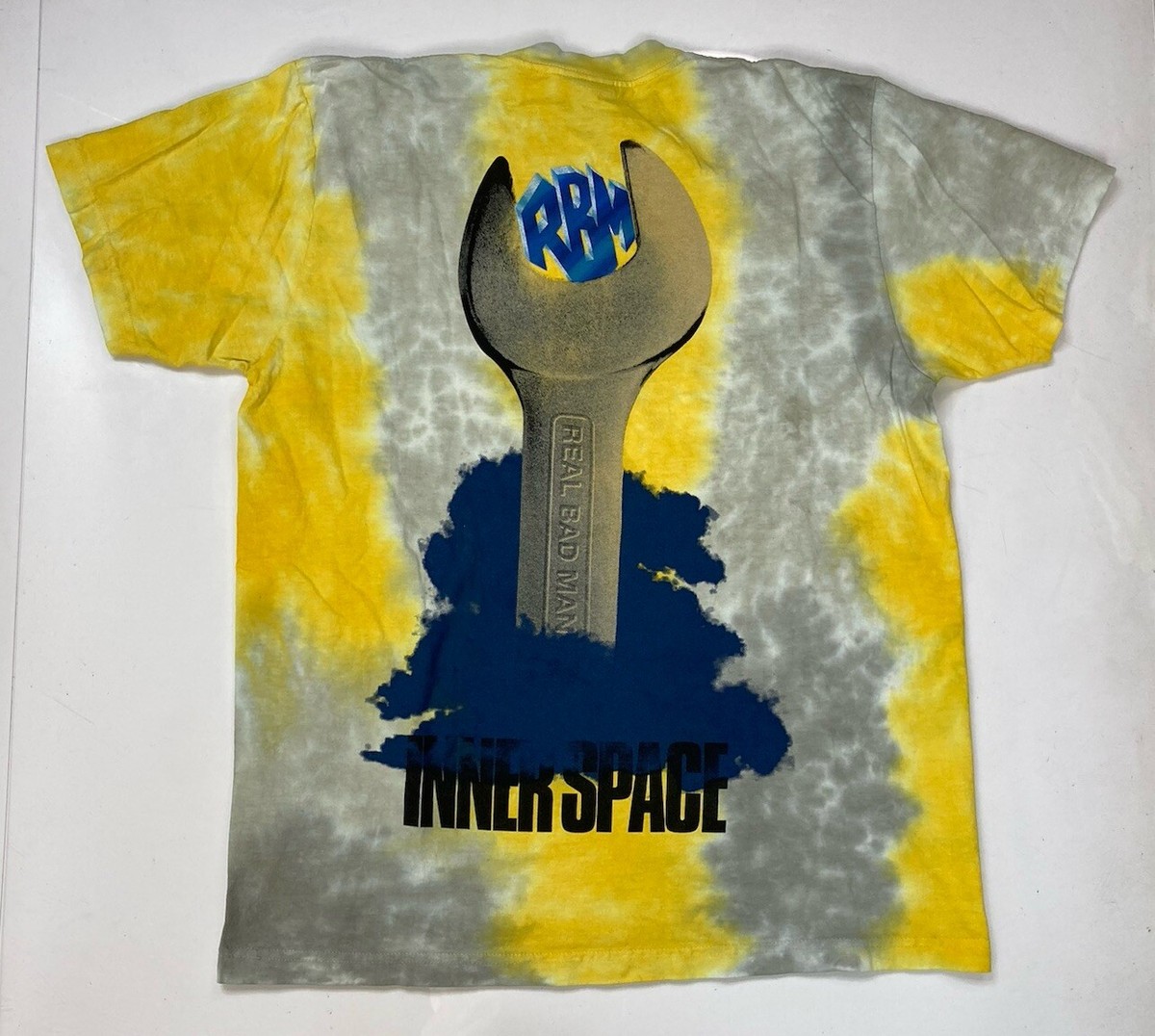 Real Bad Man All Gates Open Inner Space T-shirt Men Large Yellow 