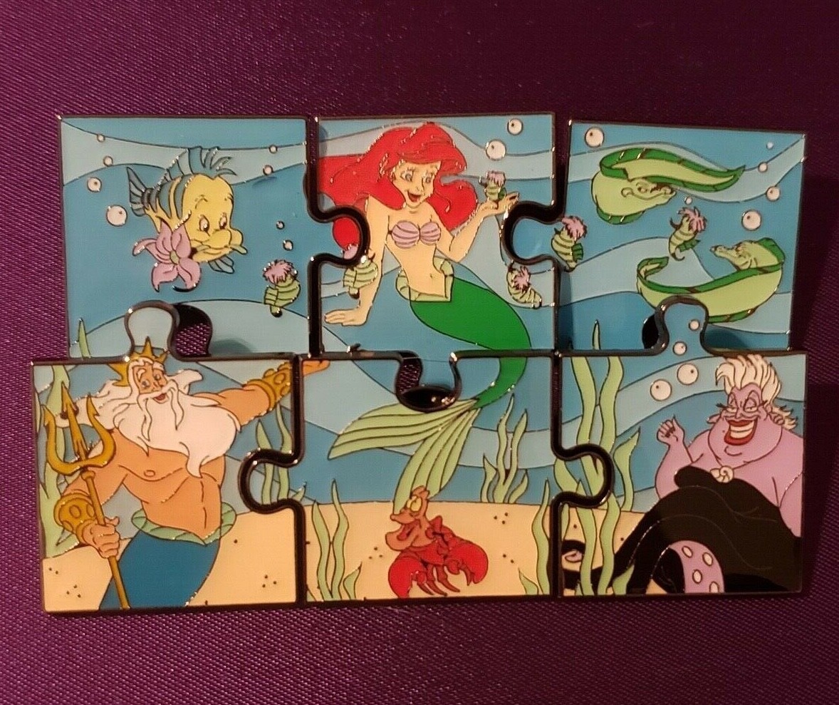 Little Mermaid Puzzle Pins - Full Set - NEW