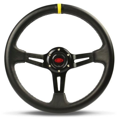 SAAS Leather Slotted Steering Wheel & Boss Kit For Ford Falcon AU 1998-2002 - Picture 10 of 15