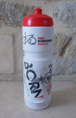 Bidon Gourde cyclisme vélo Elite BORN cycliste cycles équipe blanc vtg  750ml
