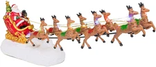 Christmas Winter Santa'S Sleigh with 8 Reindeers - Winter Lane Christmas Village