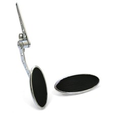 Oval Firewall Mount Gas Pedal, Lg Oval Brake Pad  Chromed Billet