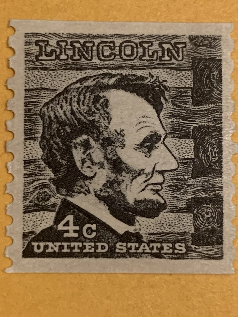 米国ビンテージ使用済切手　4￠リンカーン Abraham Lincoln 4 Cent Stamp In Unused Us Stamps (1941-Now) for
