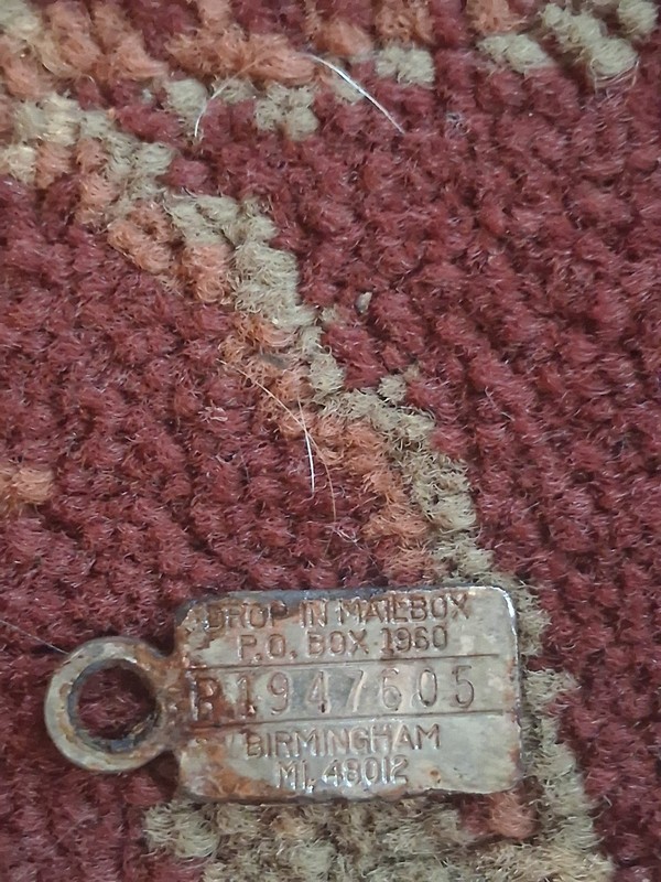 Pontiac 1960 Metal Roadside Assistance Keychain Tag P.O. Box 1960 Birmingham MI