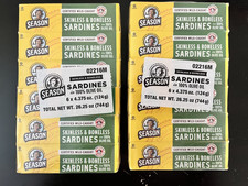 12x Season Wild Caught Sardines Boneless Skinless in 100% Pure Olive Oil 4.38oz